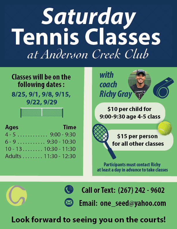 Tennis Class Flier