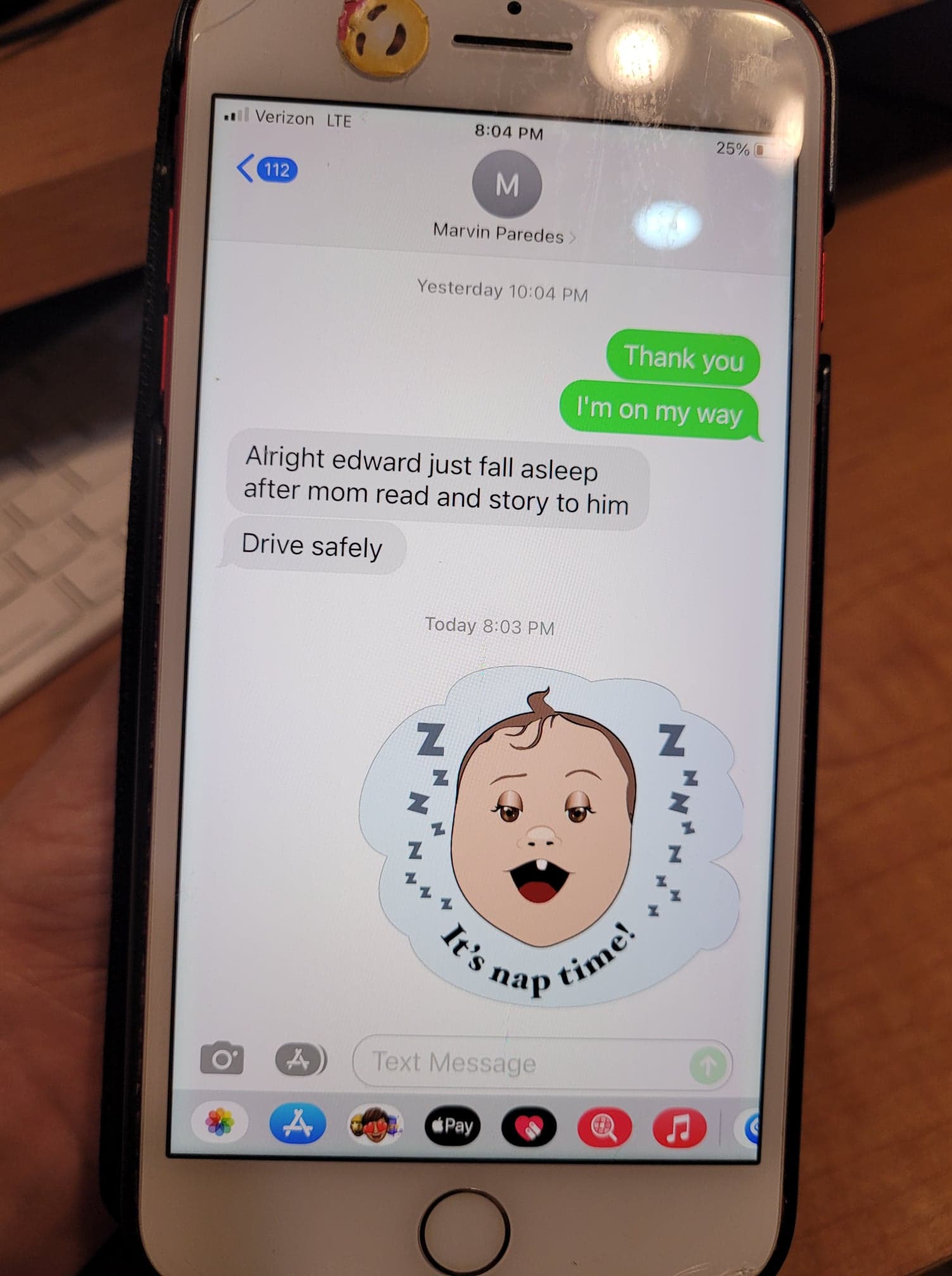 Baby Face Emoji Sent on Phone