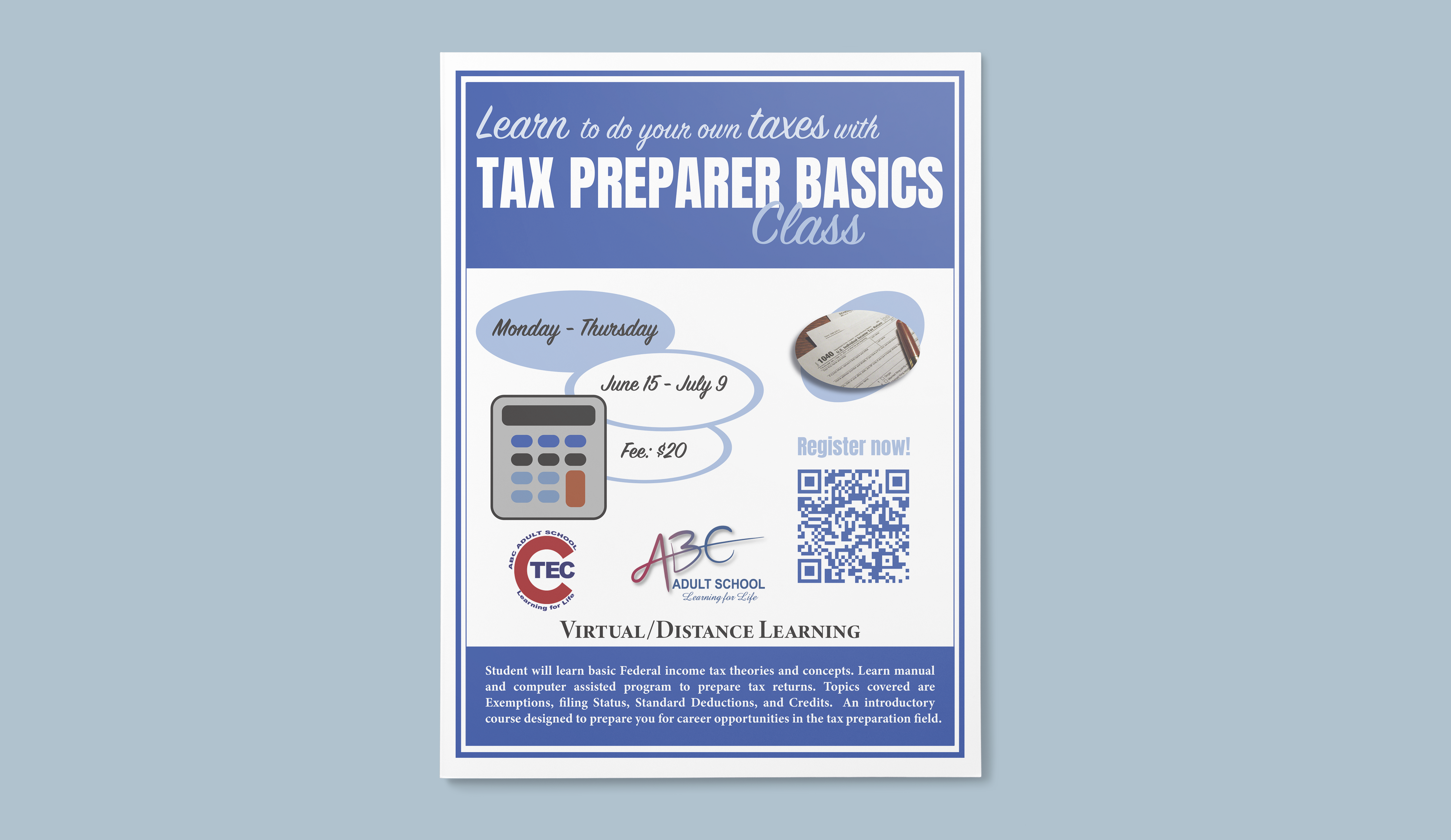 Tax Preparer Class Flier